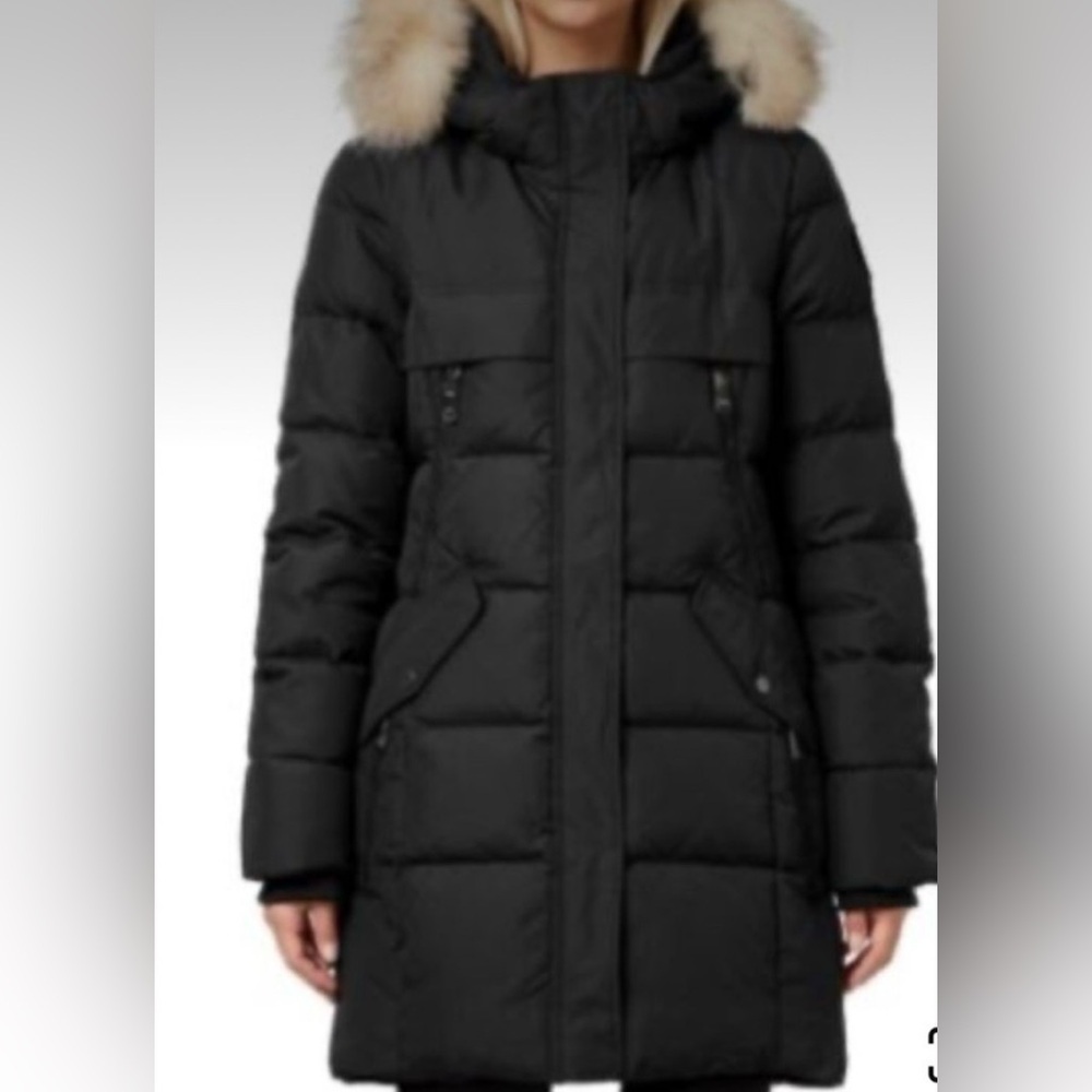 Pajar Mira Crystal fur hood quilted puffer coat size S
